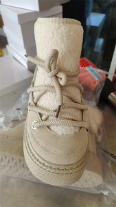 حذاء برقبة للثلج منفوش بنعل سميك جديد حذاء برقبة قصيرة من جلد الغزال غير قابل للإنزلاق حذاء كاجوال متقاطع للنساء - Product Image 3