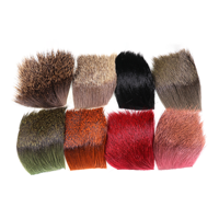 Patch de poil de cerf pour montage de mouches 5x5cm 8 couleurs Matériel de montage de mouches sèches pour la pêche à la mouche Nymph Streamer