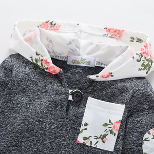 Fournisseur chinois en ligne, vente en gros de vêtements pour enfants, style coréen, hauts à fleurs, sweats à capuche pour filles - Product Image 4