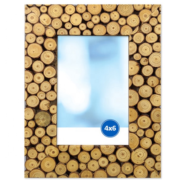 Изготавливаемые на заказ деревянные кусочки блок художественная работа креативная фоторамка Дисплей