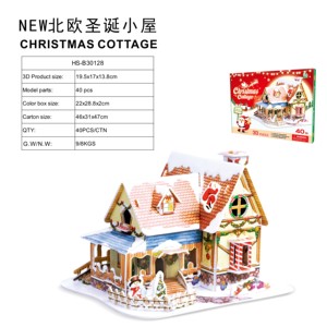 Vendita calda regalo di natale da te assemblare giocattolo costruzione decorazione per la casa giocattolo EVA EPS 3D natale Cottage Puzzle di carta - Product Image 4