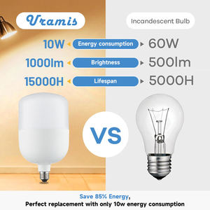 A19 LED <b>Bulb</b> E27 Base 5000K Daylight SMD Plastic 85LM/W 100000H Lifespan AC CE Certified Warehouse Use - Product Image 3