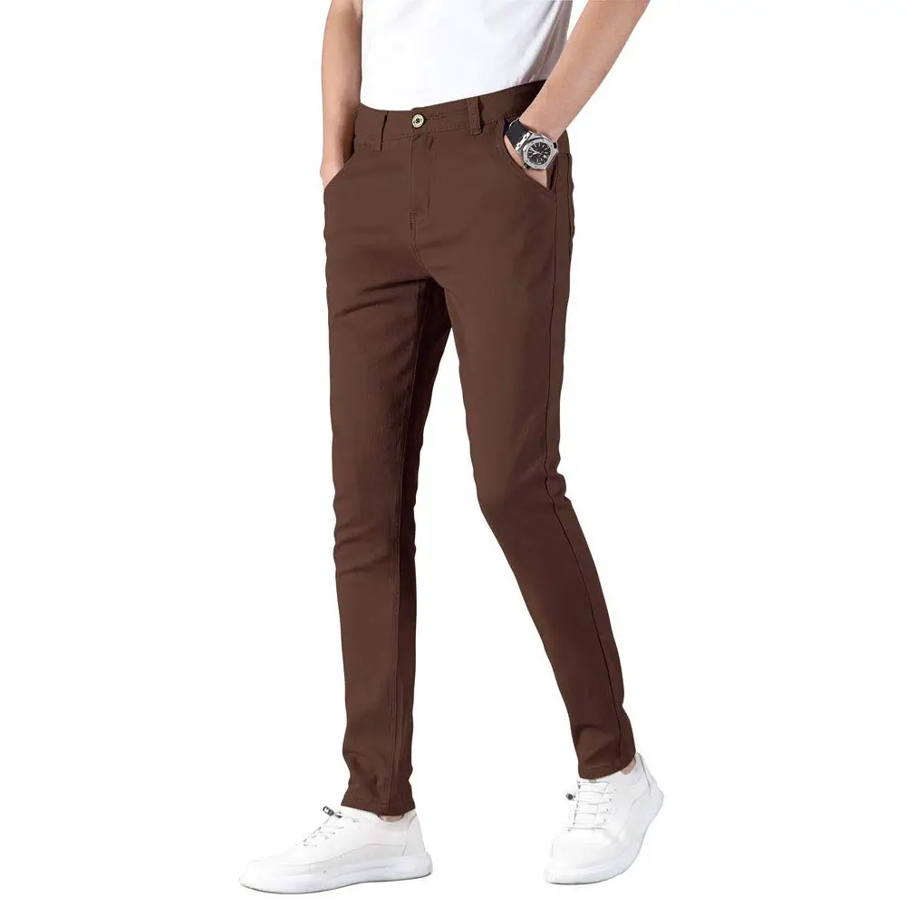 Men's Skinny Stretchy Khaki Pants Colored Pants Slim Fit Slacks Tapered Trousers