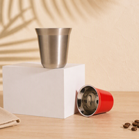 Tasse à café en acier inoxydable avec revêtement personnalisé, isolation chaude et froide pour tables de petit-déjeuner, pour café, restaurant, vente en gros