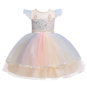 Kinder mädchen kleid im westlichen Stil für Weihnachten 1 Jahre altes Baby-Party kleid rosa Tutu-Kleider für Mädchen hochzeit