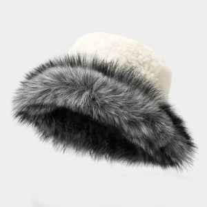 Sombrero de Pescador de Felpa Cálido y Peludo para Mujer, para Otoño e Invierno, Grueso, a Prueba de Frío, de Moda para Exteriores, con Ala Ancha - Product Image 6