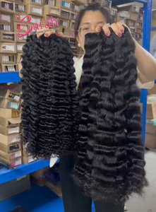 Factory Wholesale Free Tax Vietnamese Raw Human Hair Bundles Bone Straight Unprocessed Cambodian Burmese Curly Raw Indian Hair - Product Image 3
