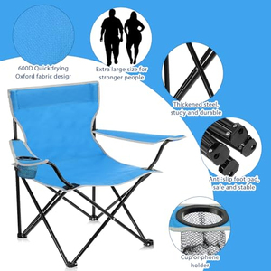 Factory Wholesale Custom Logo Outdoor Portable Folding Metal Beach Armchair Foldable Lightweight Camping Travel Fishing <b>Chair</b> - Product Image 6