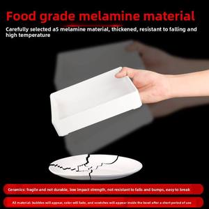 Assiettes rectangulaires blanches et noires <span class=keywords><strong>de</strong></span> qualité supérieure, vaisselle en plastique, plateaux <span class=keywords><strong>de</strong></span> service en mélamine, adaptées à l'utilisation dans les restaurants et les hôtels - Product Image 3