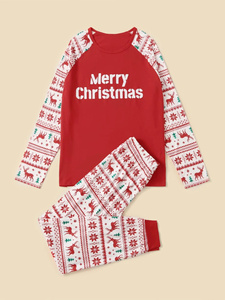 Pigiama natalizio in cotone personalizzato vendita calda 1pc pigiama familiare abbinato invernale - Product Image 2