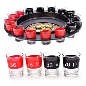 Ruleta Regalos novedosos Juego de fiesta para beber Fiesta para adultos Juego de bebida de ruleta con 16 vasos de chupito