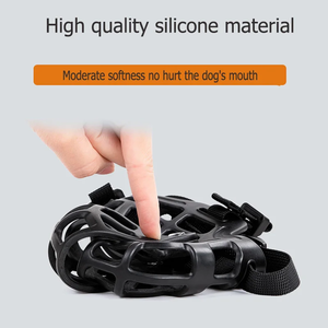 <span class=keywords><strong>Bozal</strong></span> <span class=keywords><strong>de</strong></span> Canasta Ajustable y Duradero para Perro con Cubierta Móvil Transpirable <span class=keywords><strong>de</strong></span> Silicona - Product Image 4