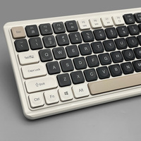 Clavier de bureau sans fil 2,4 G pleine taille KW-112L, interface USB, touches souples au toucher, 104 touches chocolat, Plug&Play, clavier PC