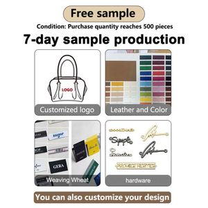 Customized LOGO Canvas Splicing PU Leather <b>Handbag</b> High Quality Fabric Tote Bag Crossbody Fashion Cylinder Bucket Bag - Product Image 4