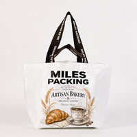 Sac fourre-tout en PP tissé personnalisé durable avec logo, matériau écologique, grande capacité, sac de shopping réutilisable en PP tissé