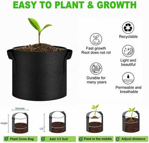 Sacs de culture pour plantes personnalisés, 5 gallons, résistants, épais, non tissés, avec poignées - Product Image 5