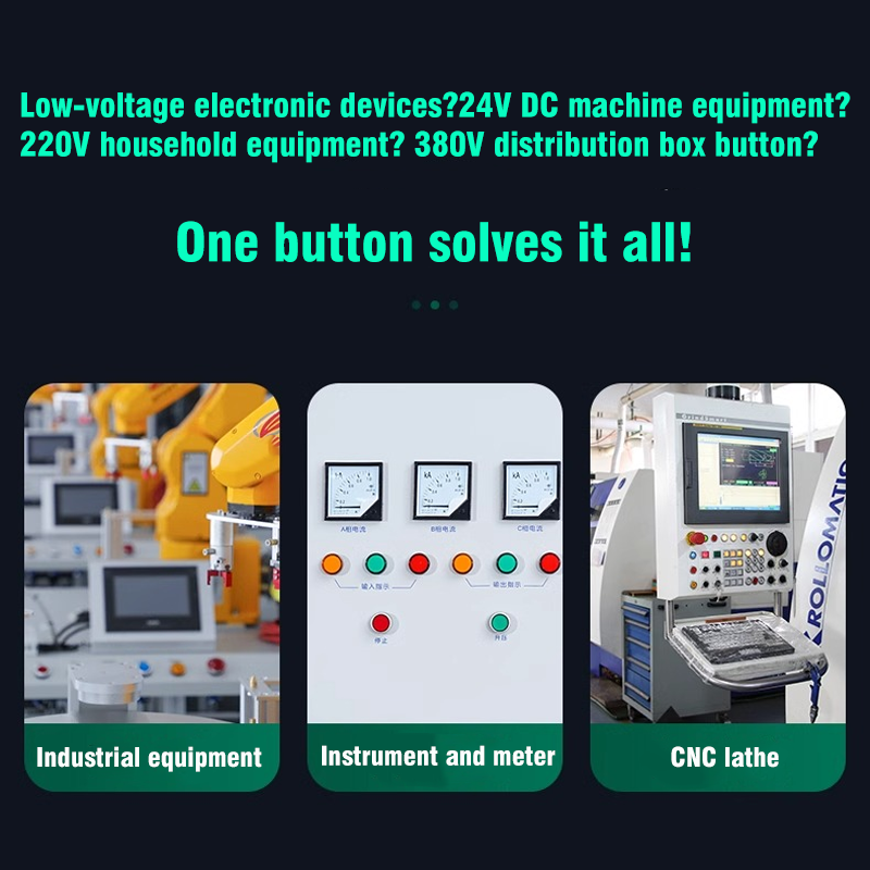 22mm LED Luminous Protruding Push Button Switch Two Light-emitting Switch Normally on Thickened Silver Contacts