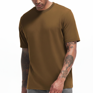 Camiseta de cuello redondo de peso pesado para hombre Camiseta de algodón Premium para hombre- - Product Image 1