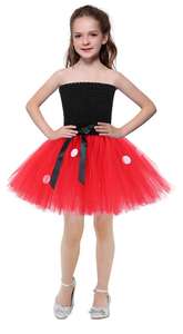 2025 nueva llegada producto ratón de dibujos animados Cosplay disfraz lindo punto rojo y negro decoración chica tutú vestido 3 uds conjunto - Product Image 4