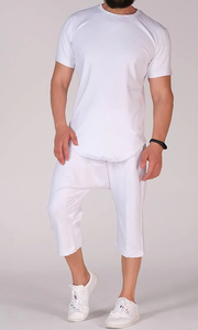 Abbigliamento sportivo da uomo pantaloncini estivi Set t-Shirt Shorts tuta Casual 100% cotone T-Shirt <span class=keywords><strong>con</strong></span> Shorts Twin Set - Product Image 5