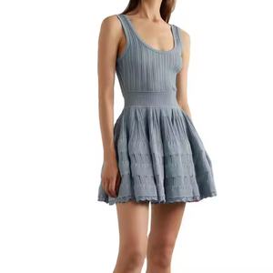 Nuevo Vestido de Otoño de Alta Calidad para Mujer, Estilo Dulce, Sin Mangas, Cuello Cuadrado, Lino, Mini Vestido Ajustado y Modesto - Product Image 1