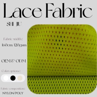 Tissu en filet 100 % polyester respirant et léger jaune fluorescent pour robes de soirée et robes à paillettes, tissu en tulle, tissu en dentelle