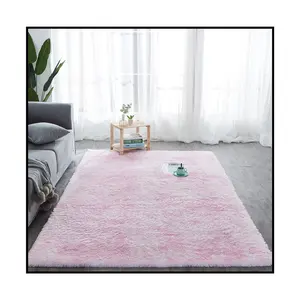 Wholesale Plain Fluffy Carpet Shaggy Beige Tie Dyed Long Carpet Large Rugs for Living Shaggy carpet floor