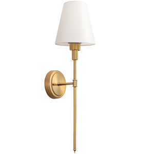 European Style <b>Wall</b> Lamp Copper Body White Shade LED <b>Light</b> Source <b>Wall</b> Mounted For Bedroom Living Room Reading Decor - Product Image 5