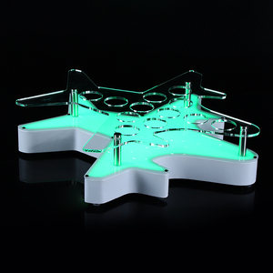 Plateau de service lumineux LED rechargeable en forme d'avion, support glorificateur en acrylique pour 12/24 verres, idéal pour bars, soirées et boîtes de nuit - Product Image 3