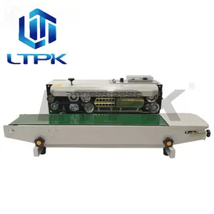 LTPK FR770 Semi Automatic Paint Continuous Band Food Pouch Plastic Bag Induction Heat Packing Sealing Machine