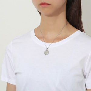 Nuevo Collar con Colgante de Disco Redondo en Blanco, Colgante con Joyas, Acero Inoxidable, Collar Sencillo con Signos del Zodíaco - Product Image 4