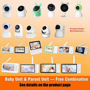 Moniteur vidéo pour bébé avec écran HD 720P, contrôle par application mobile, capteur de température, détection de mouvement, <span class=keywords><strong>babyphone</strong></span>, lecteur de berceuses - Product Image 3