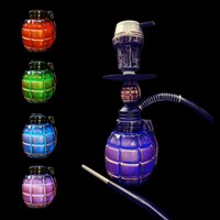 Narguilé Shisha en résine à couleur changeante avec miroir Technique Grenade Design Unique Bar Shisha Hookah