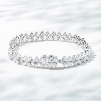 Starsgem – Ensemble de bracelets en or blanc 18 carats avec diamants de laboratoire au design élégant, prêts à être expédiés, pour mère et fille – Vente en gros