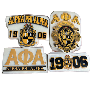 Transferts thermiques en vinyle pour tissu, impression sérigraphique, motif Alpha Phi Alpha <span class=keywords><strong>Kappa</strong></span> Omega, pour fraternités grecques, nouveauté, livraison rapide, vente chaude - Product Image 1