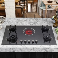 Cuisinière à gaz et électrique à couvercle rabattable, commande par bouton, classe d'efficacité énergétique, 5 brûleurs, portable, GPL/gaz naturel, usage domestique