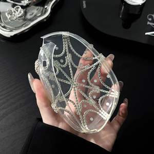 Funda de lujo para auriculares <span class=keywords><strong>AirPods</strong></span> <span class=keywords><strong>Max</strong></span>, funda ultraprotectora con forma de telaraña y diamantes de imitación brillantes con incrustaciones de gemas brillantes - Product Image 5