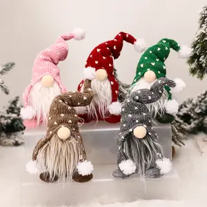 New forest man white beard faceless doll Christmas Nordic forest man knitted sitting figure ornaments