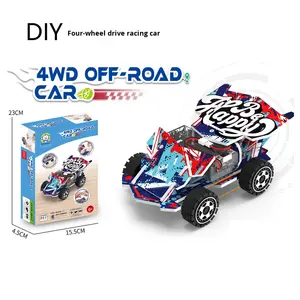Kit d'artisanat éducatif bricolage pour enfants jouet de <span class=keywords><strong>voiture</strong></span> de course à quatre roues motrices des élèves du primaire pour les leçons de sciences pour la maison - Product Image 2