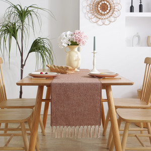 <span class=keywords><strong>Chemin</strong></span> <span class=keywords><strong>de</strong></span> <span class=keywords><strong>table</strong></span> en lin beige <span class=keywords><strong>de</strong></span> style Japandi, tricoté et brodé sur mesure, pour la décoration <span class=keywords><strong>de</strong></span> la maison, des mariages et des hôtels - Product Image 4