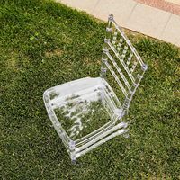 Chaises en résine transparente Napoléon Chiavari Chaise de mariage en plastique transparent en acrylique Chaises de salle à manger sans bras en cristal pour événements