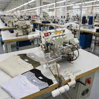 Machine à coudre industrielle OREN pour la couture des cols avec fonction de jonction de coutures, machine à coudre pour ourlets de t-shirts en coton RNEX6-4D