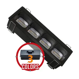 Lampu Sorot linear LED 3 warna tersembunyi langit-langit aluminium komersial mesin cuci dinding untuk penggunaan dalam ruangan