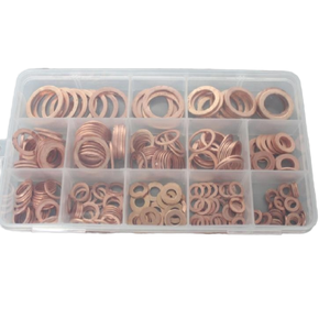 طقم حلقات نحاسية للحاقن 200 قطعة في الصندوق بأحجام مختلفة 12 حلقة نحاسية يمكن تخصيصها حسب الرسم - Product Image 1