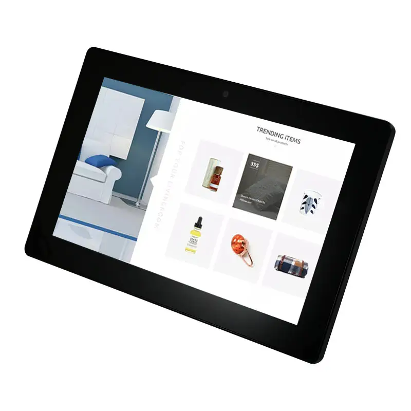 2023 YC-1020NT RK3128 wandmontierter Tablet-PC mit Akku Android 7,1 Werbedisplay 10,1 Zoll Touchscreen stoßfest Usb