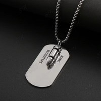 Chaîne de pull en acier inoxydable style militaire hip-hop, collier en bambou long, urbain, unisexe, tendance, nouveauté
