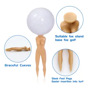 Fabrieksprijs Model Naakt Sexy Dame Nude Golf Tees Duurzame Accessoires Golf Nail Model Beauty Ball Nail Gekleurde Golf Tees