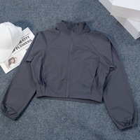 Vestes de randonnée à col montant et à séchage rapide personnalisées UPF 50 + pour femmes, coupe-vent, respirantes, anti-UV, vestes de yoga de grande taille pour femmes 2025