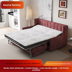 Canapé-<span class=keywords><strong>lit</strong></span> multifonctionnel à double usage, mobilier d'hôtel, canapé-<span class=keywords><strong>lit</strong></span> pliable en tissu avec dossier haut et matelas, structure en métal - Product Image 2