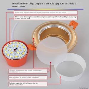 Plafonnier LED moderne en aluminium à trois couleurs AC 85-265V 7W encastré pour la maison, le bureau et la chambre à coucher, éclairage intérieur - Product Image 4